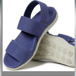 Dearfoams Women's Original Comfort Backstrap Casual Open Toe Sandal Blue 9.5 nwt